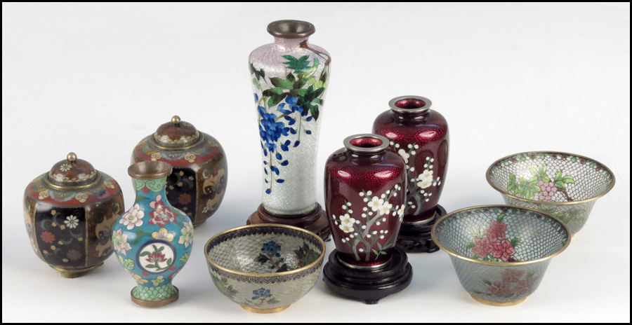 PAIR OF CLOISONNE COVERED JRS.