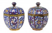PAIR OF CLOISONNE GINGER JARST