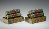 PAIR OF CLOISONNE STATIONERY O
