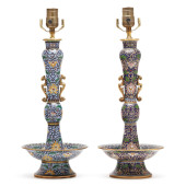 PAIR OF CLOISONNE TABLE LAMPS<