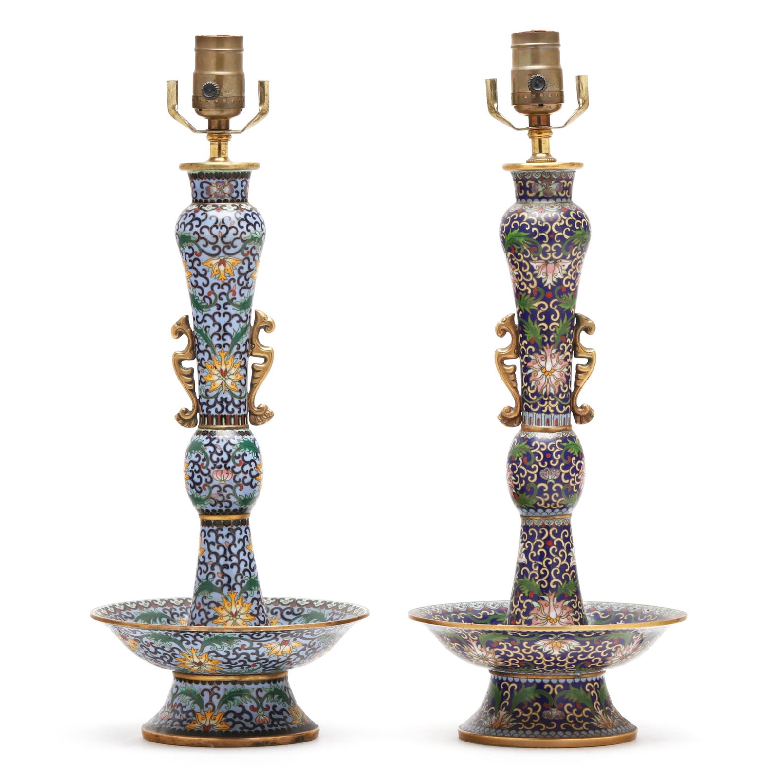 PAIR OF CLOISONNE TABLE LAMPSPair