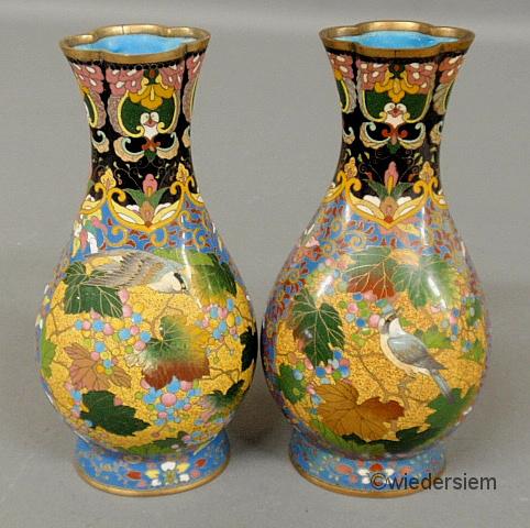 Pair of cloisonné vases 19th c.