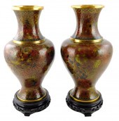 PAIR OF CLOISONNE VASES, CHINE