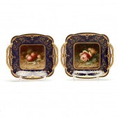 PAIR OF COALPORT HAND-PAINTED