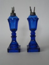 Pair of cobalt blue "loop" pat