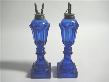 Pair of cobalt blue pressed