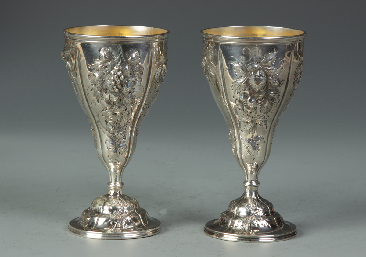 Pair of Coin Silver Goblets