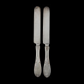 PAIR OF COIN SILVER KNIVES, RE