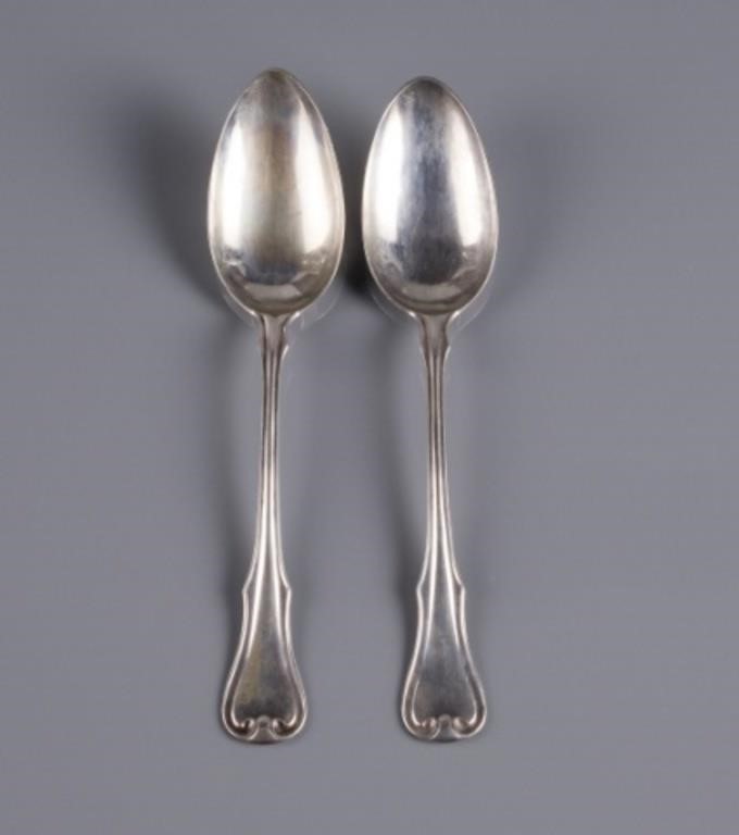 PAIR OF COIN SILVER TABLESPOONSA