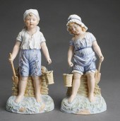 PAIR OF COLBERT POLYCHROME DEC