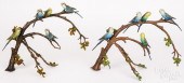 PAIR OF COLD PAINTED BRONZE PA