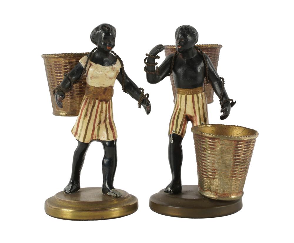 PAIR OF COLD PAINTED BRONZE
