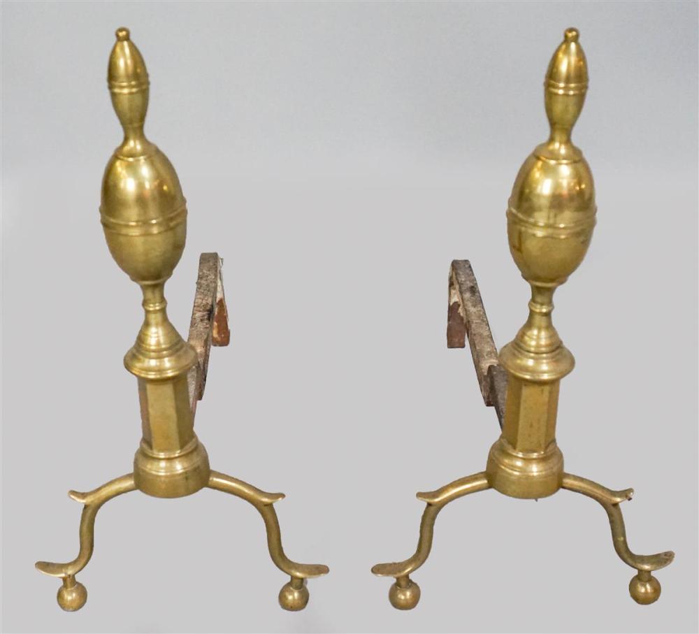 PAIR OF COLONIAL STYLE BRASS