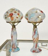 PAIR OF COLORED MURANO GLASS M