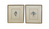 PAIR OF COLORED PRINTSeach cir