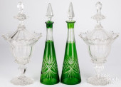 PAIR OF COLORLESS GLASS COVERE