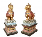Pair of colossal well adorned