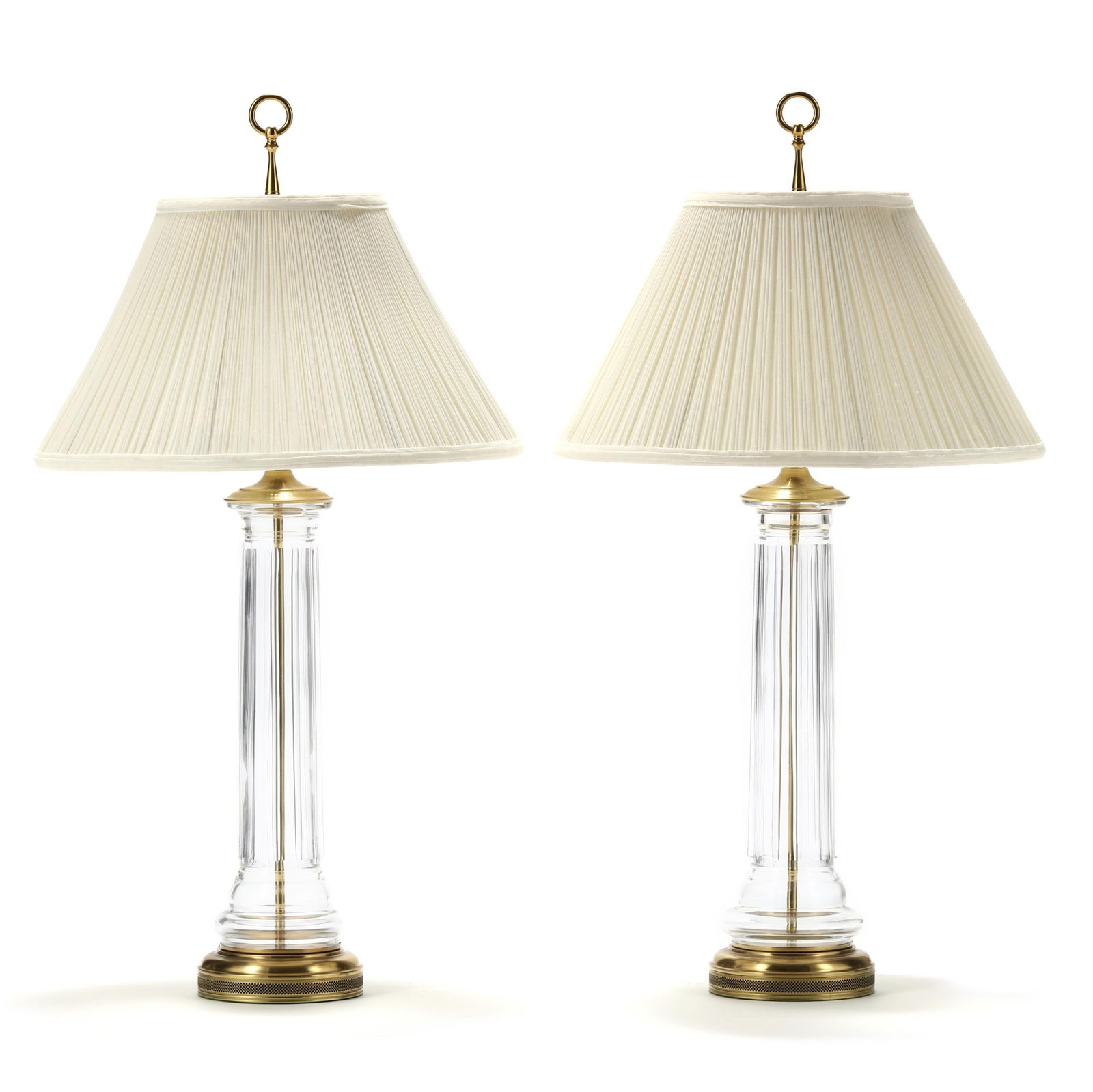 PAIR OF COLUMNAR CRYSTAL AND