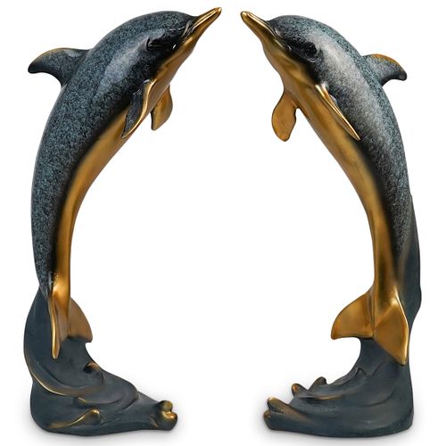 PAIR OF COMPOSITE DOLPHIN