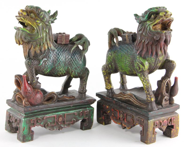 Pair of Composition Foo Dogswith