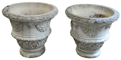 PAIR OF CONCRETE URNS OR OUTDOOR