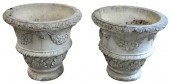 PAIR OF CONCRETE URNS OR OUTDO