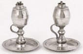 PAIR OF CONNECTICUT PEWTER WHA