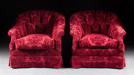 Pair of contemporary barrel-back