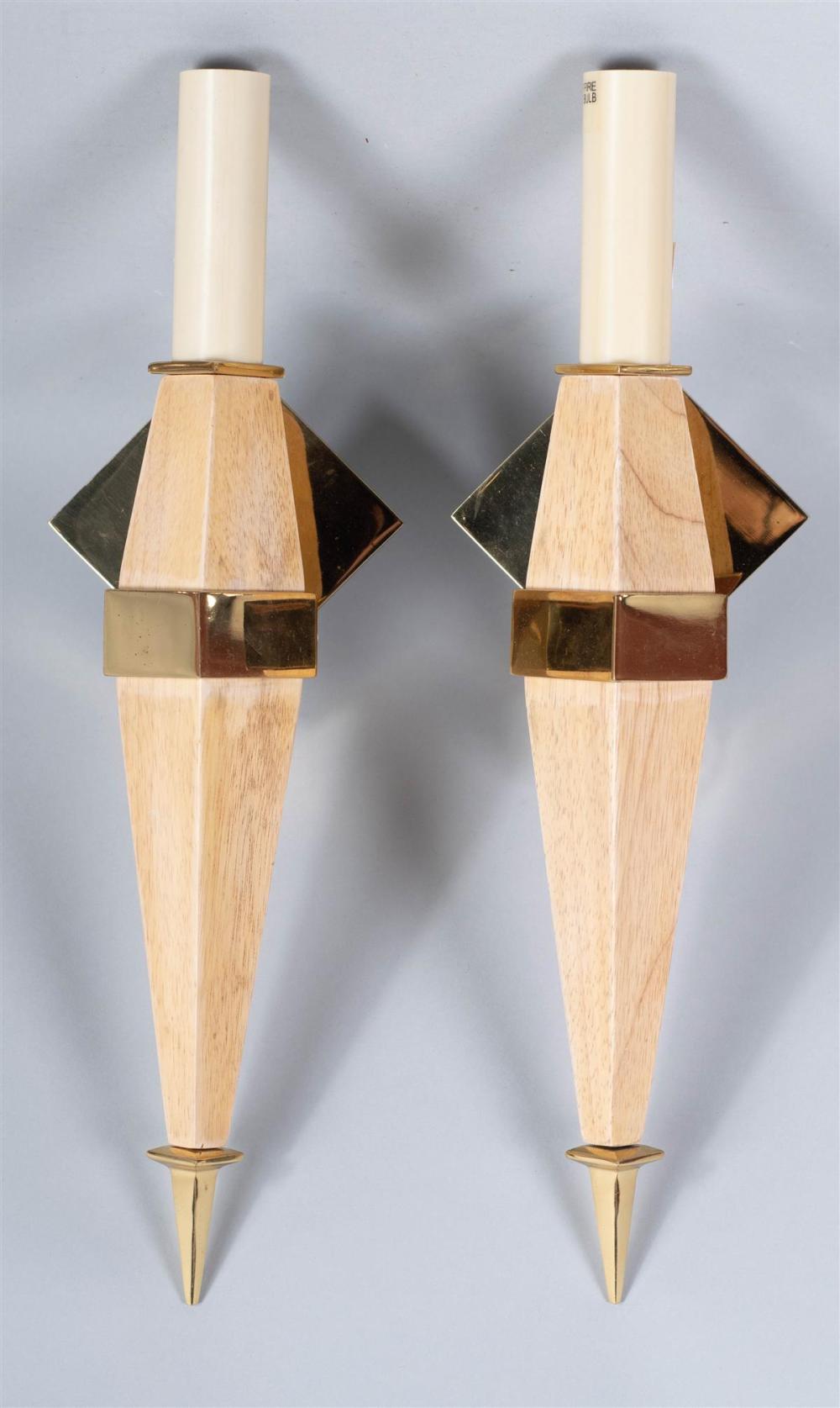 PAIR OF CONTEMPORARY BLONDEWOOD AND