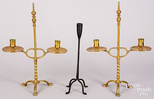 PAIR OF CONTEMPORARY BRASS