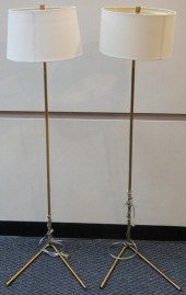 PAIR OF CONTEMPORARY BRASS FLO