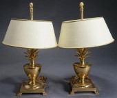 PAIR OF CONTEMPORARY BRASS PIN