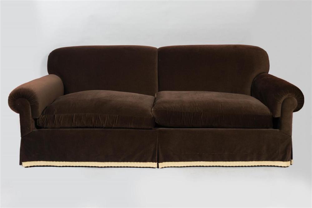 PAIR OF CONTEMPORARY BROWN VELVET