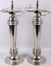 PAIR OF CONTEMPORARY CHROME 'M