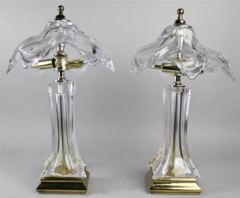 PAIR OF CONTEMPORARY GLASS AND