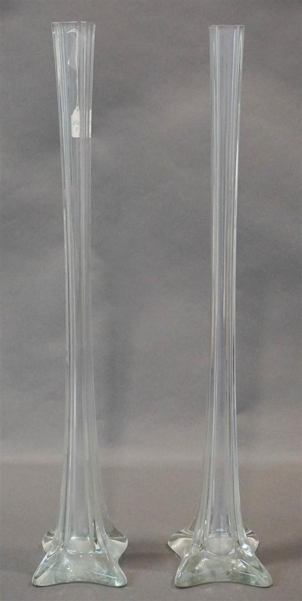 PAIR OF CONTEMPORARY GLASS TALL