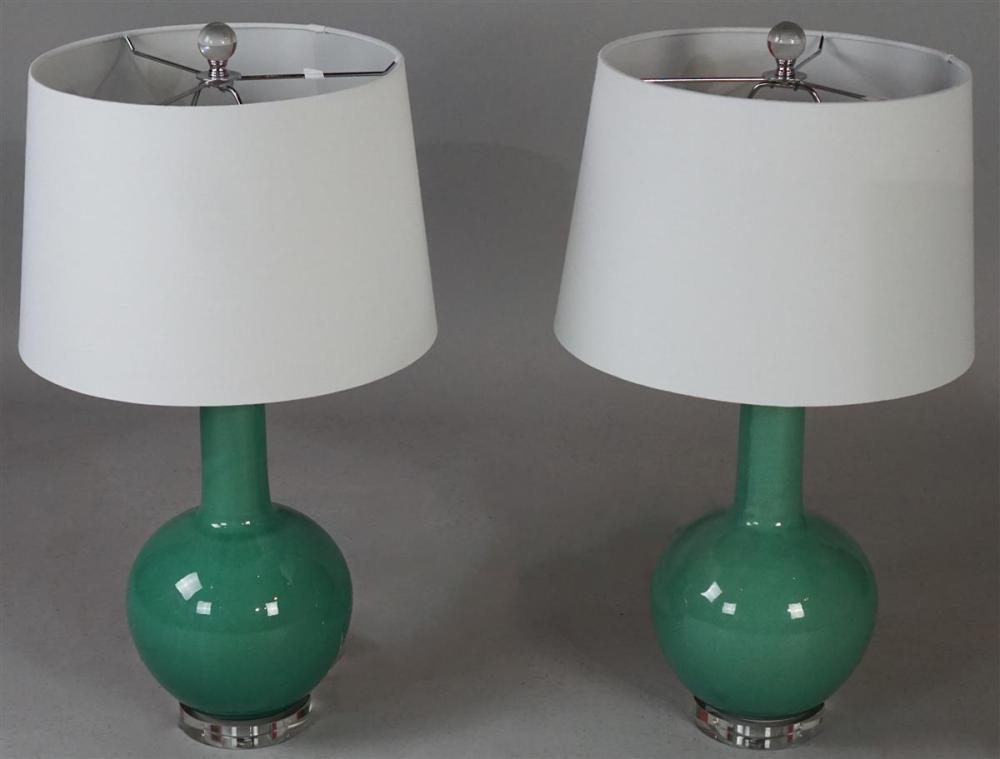 PAIR OF CONTEMPORARY GREEN