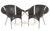 PAIR OF CONTEMPORARY LEATHER A