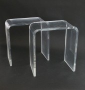 PAIR OF CONTEMPORARY LUCITE "W