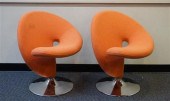 PAIR OF CONTEMPORARY ORANGE UP