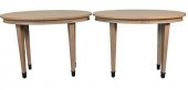 PAIR OF CONTEMPORARY OVAL TABL