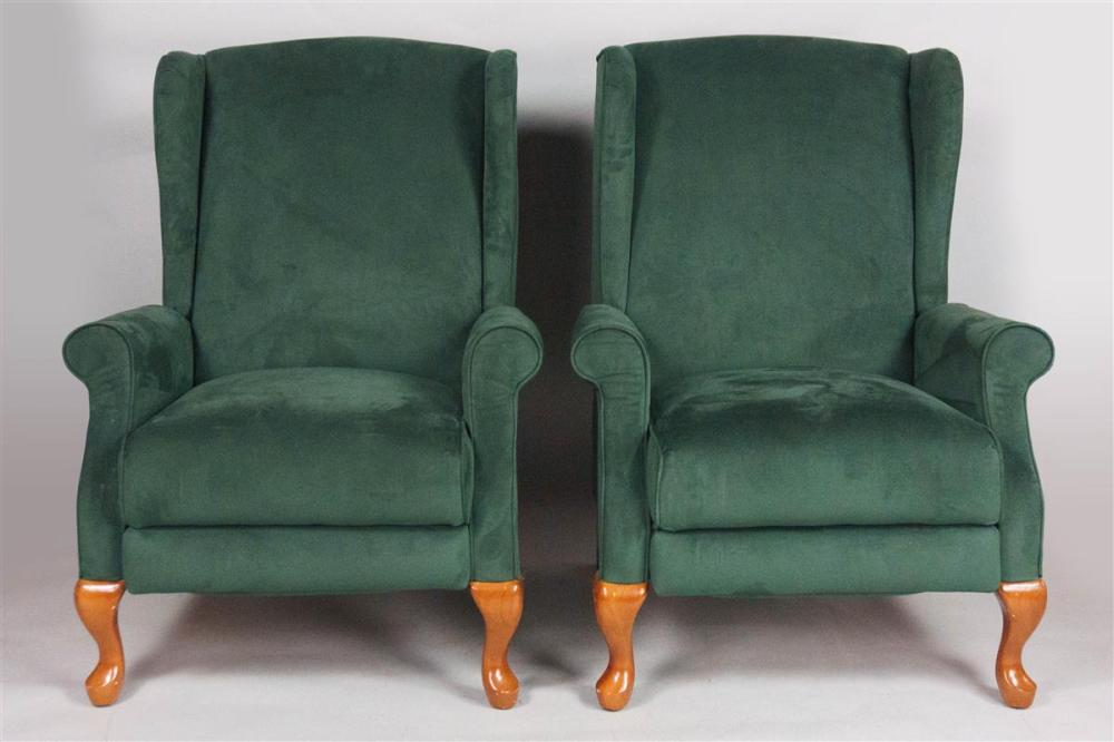 PAIR OF CONTEMPORARY RECLINING WING