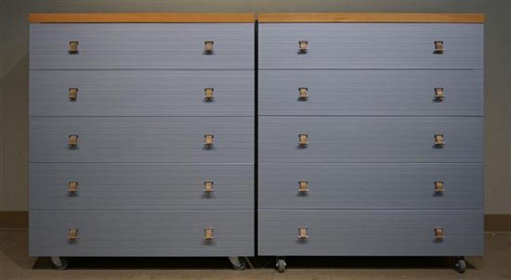 PAIR OF CONTEMPORARY SILVERED FRONT