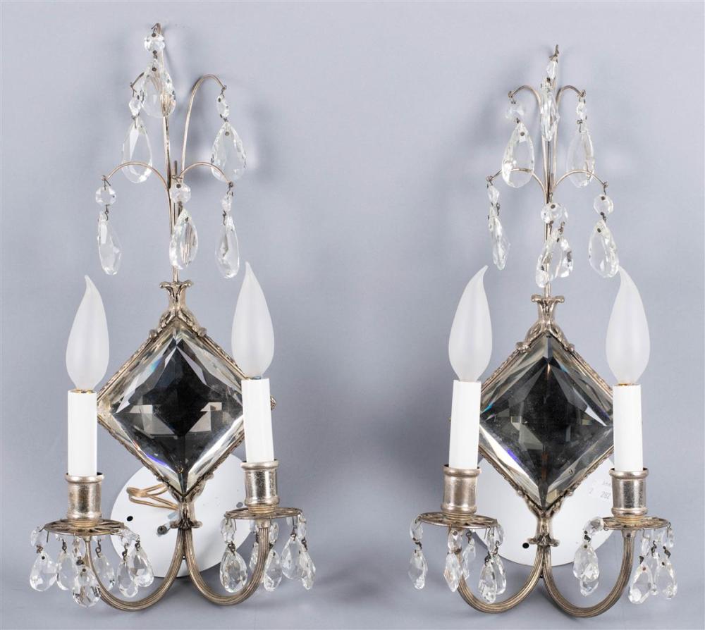 PAIR OF CONTEMPORARY SILVERED METAL
