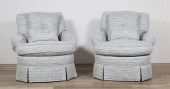 PAIR OF CONTEMPORARY SWIVEL LO