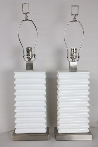 PAIR OF CONTEMPORARY WHITE