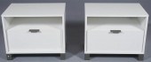 PAIR OF CONTEMPORARY WHITE LAC