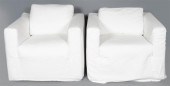 PAIR OF CONTEMPORARY WHITE LIN