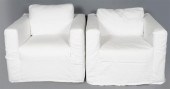 PAIR OF CONTEMPORARY WHITE LIN