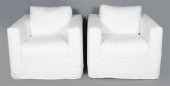 PAIR OF CONTEMPORARY WHITE LIN